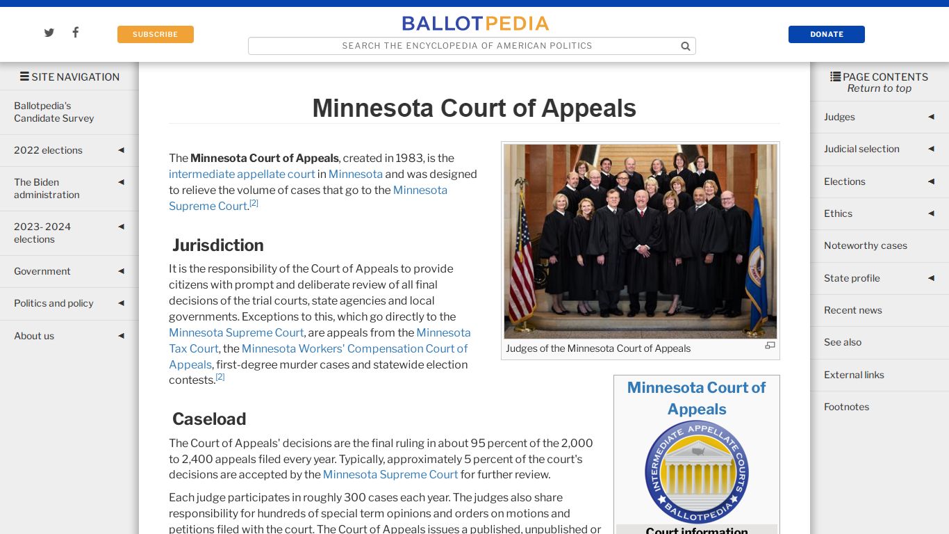 Minnesota Court of Appeals - Ballotpedia