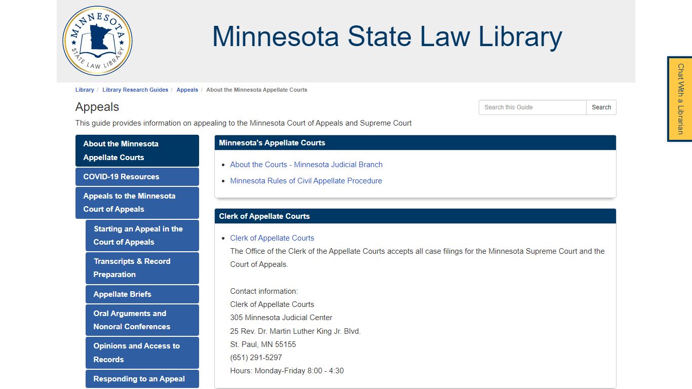 About the Minnesota Appellate Courts - Appeals - Library Research ...